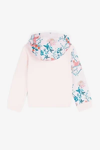 Floral And Jaguar-Print Cotton Hoodie