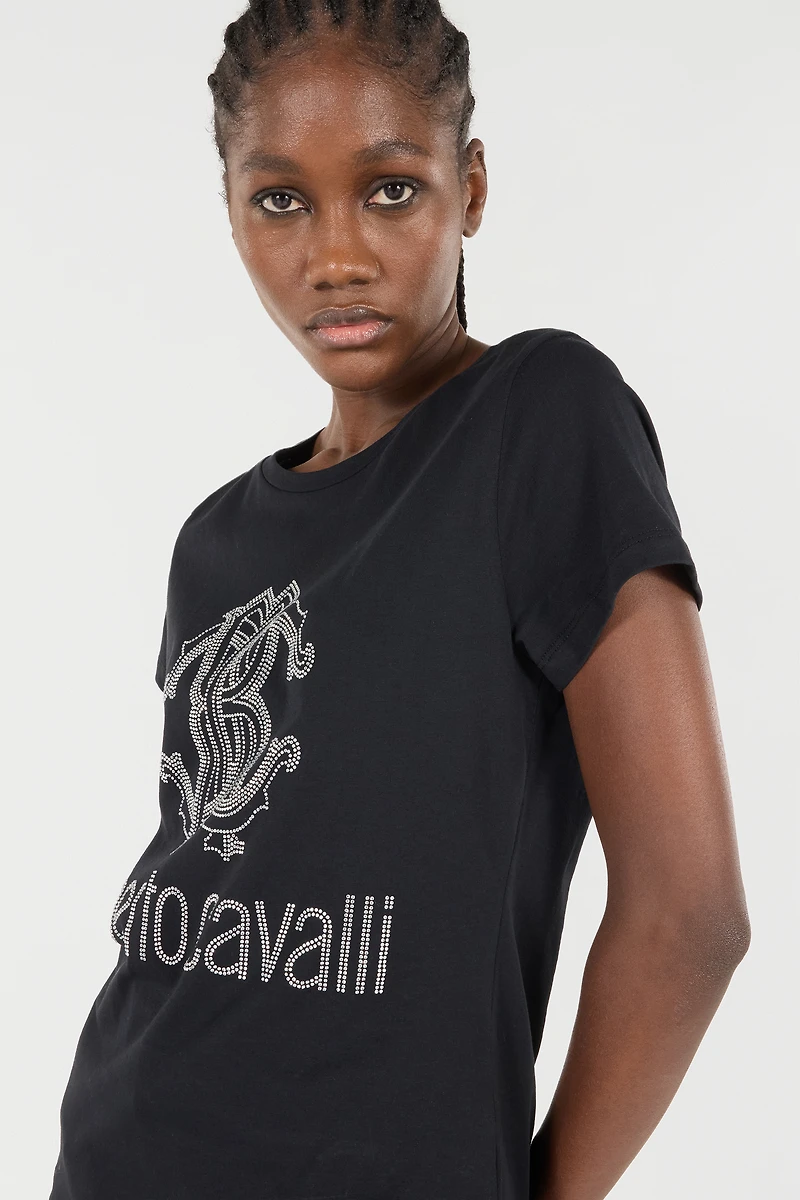 T-Shirt With RC Monogram And Logo Studs