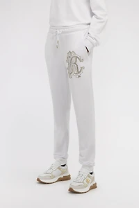 White Joggers With Crystal Monogram RC