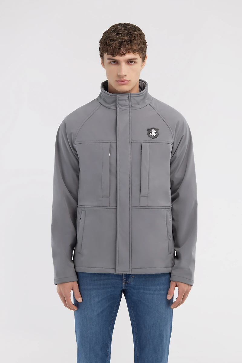 Padded down jacket with logo