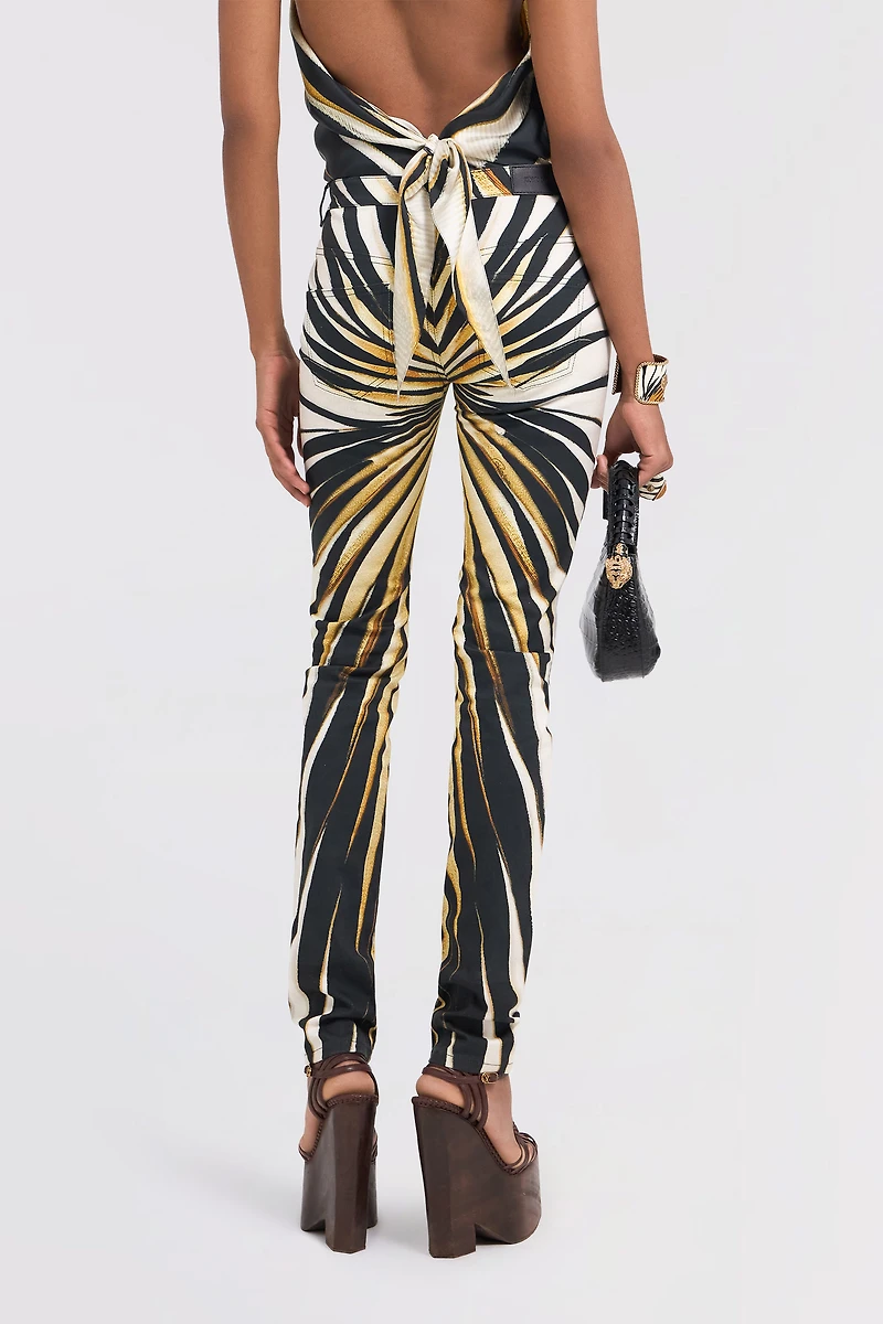 Ray of Gold Print Trousers Jeans