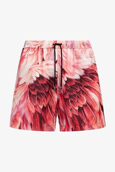 Plumange print swim trunks