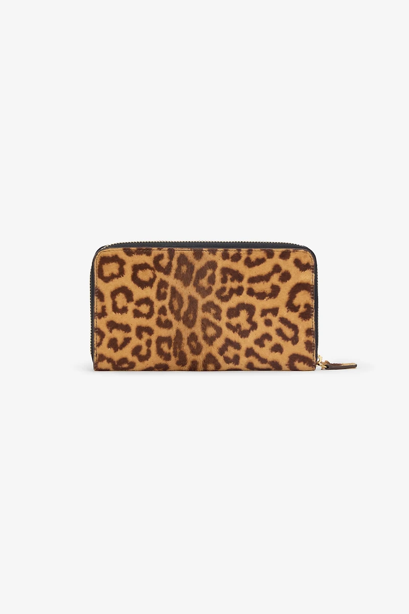 Jaguar Skin Print Zip-Around Wallet