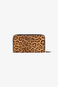 Jaguar Skin Print Zip-Around Wallet
