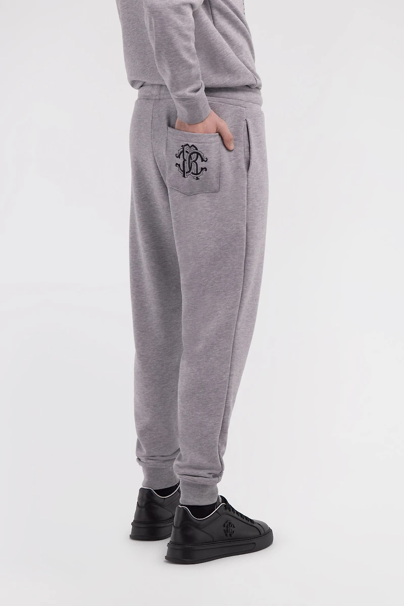 Grey Trousers Joggers With Monogram RC