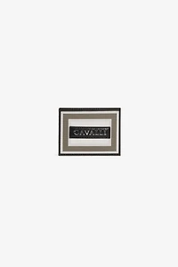 Logo-plaque striped cardholder