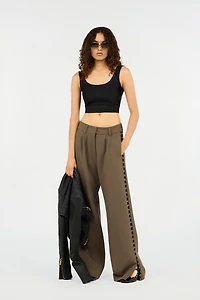 Black Crop Top with Logo Band
