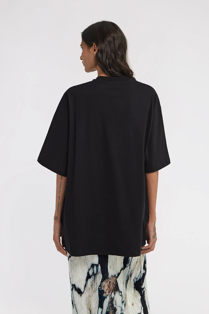 Black T-Shirt with Monogram RC Detail