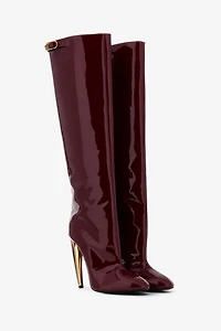 Patent Leather Knee-High Boots
