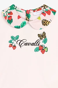 Butterfly And Strawberry-Embroidered Top