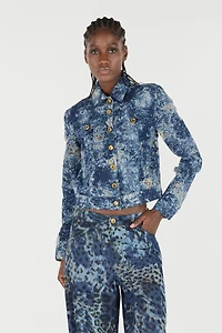 Denim Jacket With Discoloration