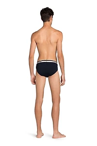 Two-Pack Navy Blue Cotton Briefs With Logo Waistband
