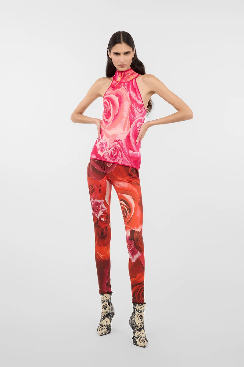 Top With Garden Rose Print
