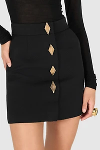 Miniskirt With Jewel Buttons