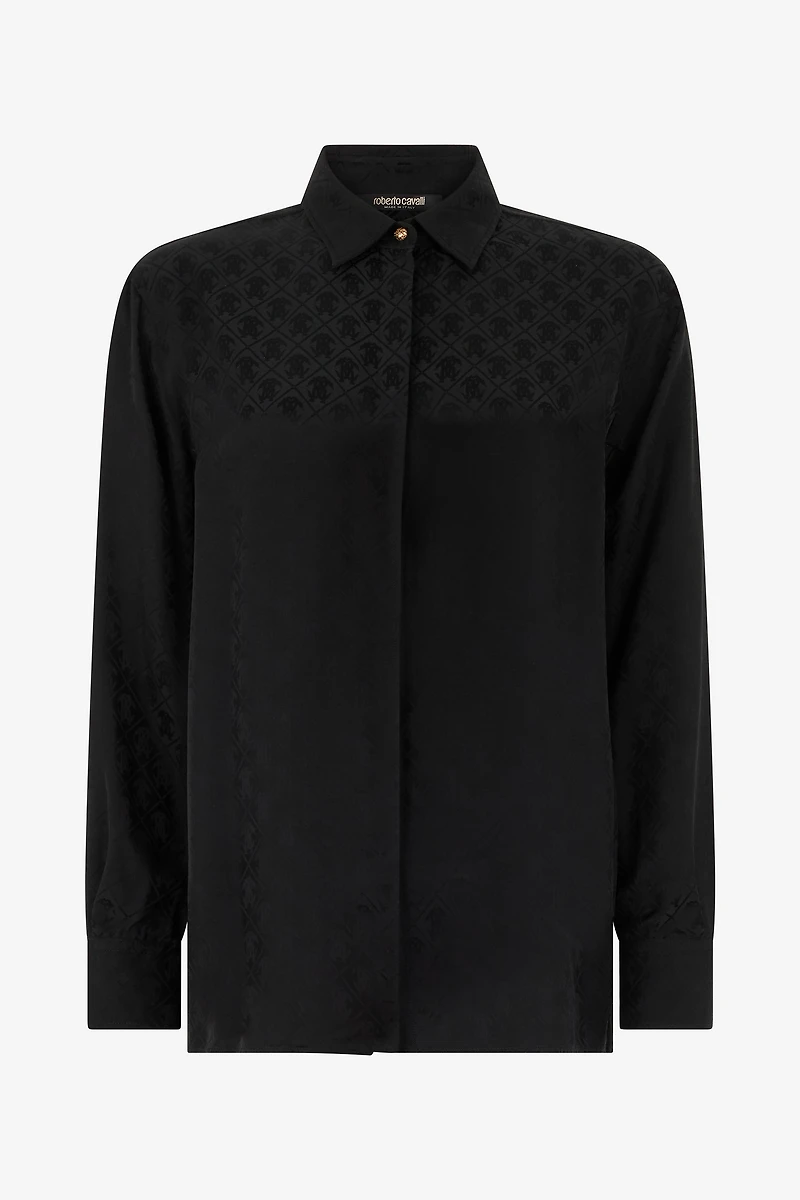 Silk Blend Shirt with Monogram RC