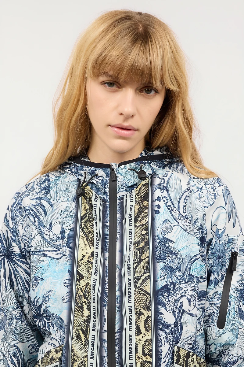 Jungle-Print Hooded Jacket