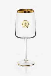 Monogram Gold 2 Water Goblets Set
