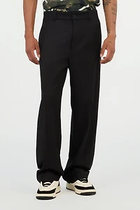 Black Wide Leg Trousers with Logo