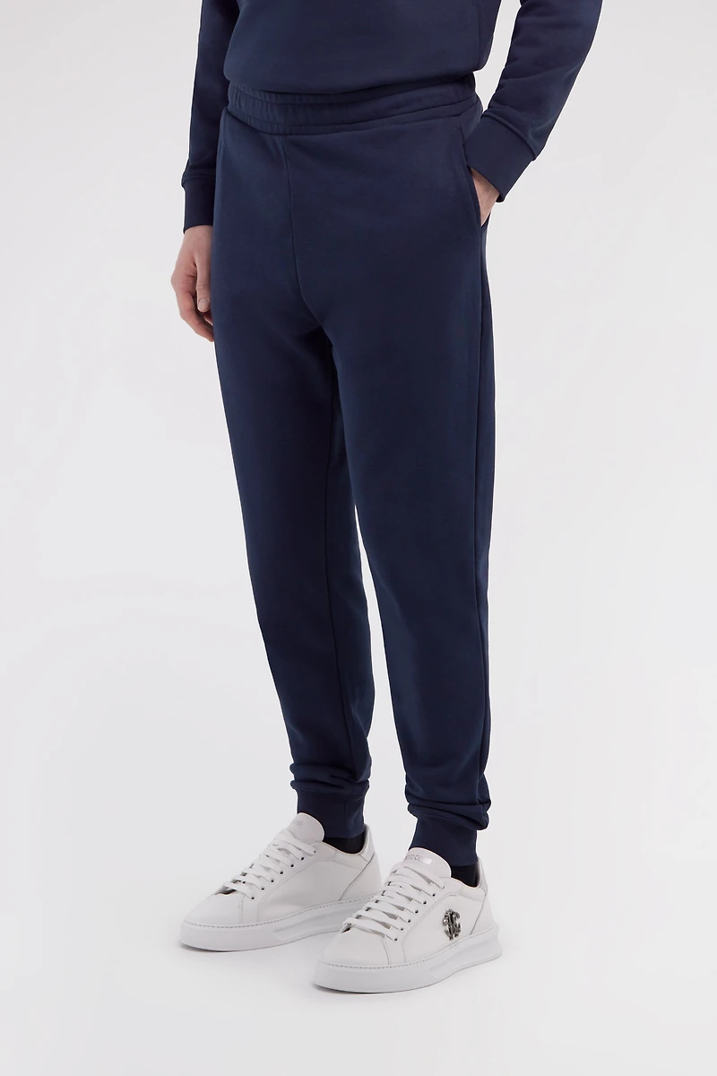 Navy Blue Trousers Joggers Monogram RC