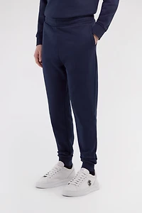 Navy Blue Trousers Joggers Monogram RC