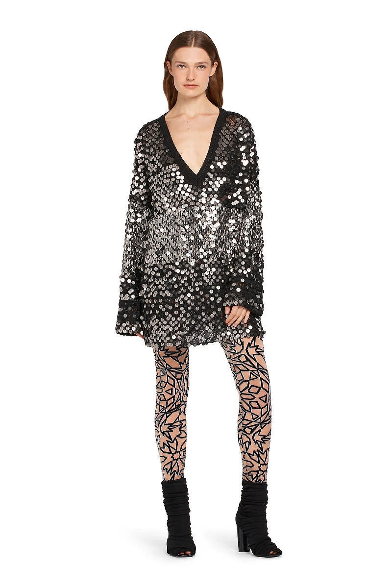 Sequin embroidered sweater