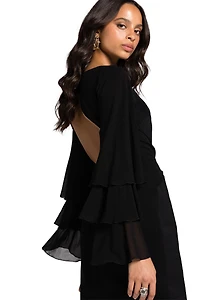 Open-back panelled minidress