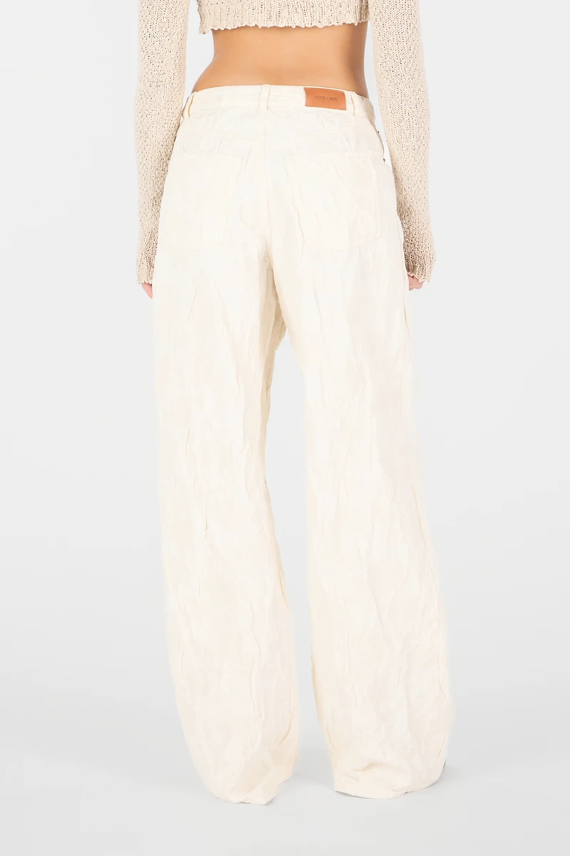 Wide Leg Structured Trousers