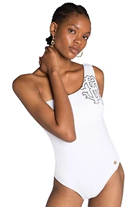 White Swimsuit with Monogram RC