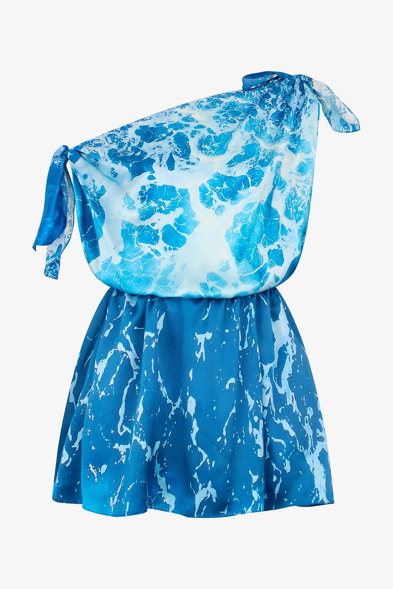 One-Shoulder Stretto di Messina Dress