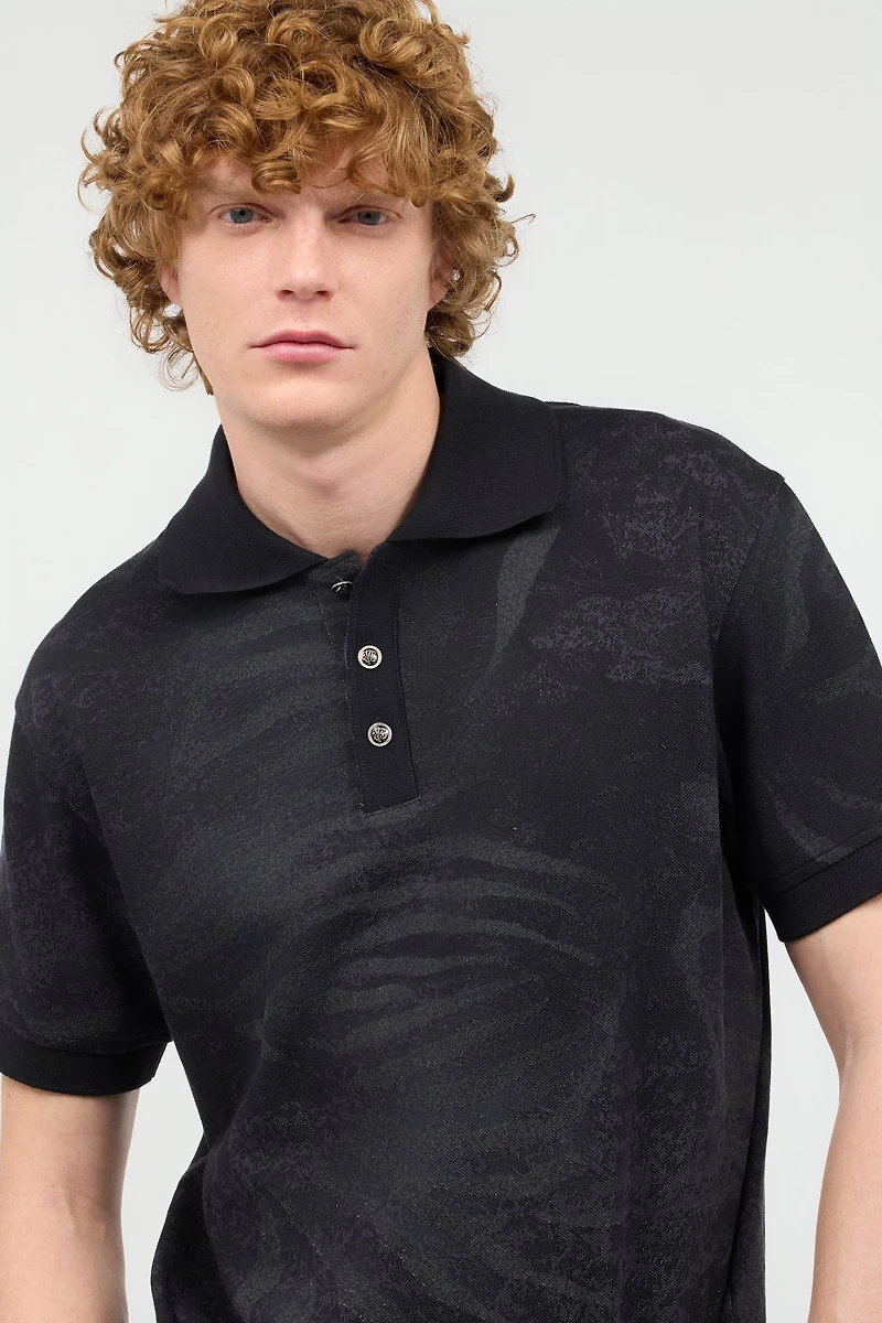 Polo Shirt With Animal Print