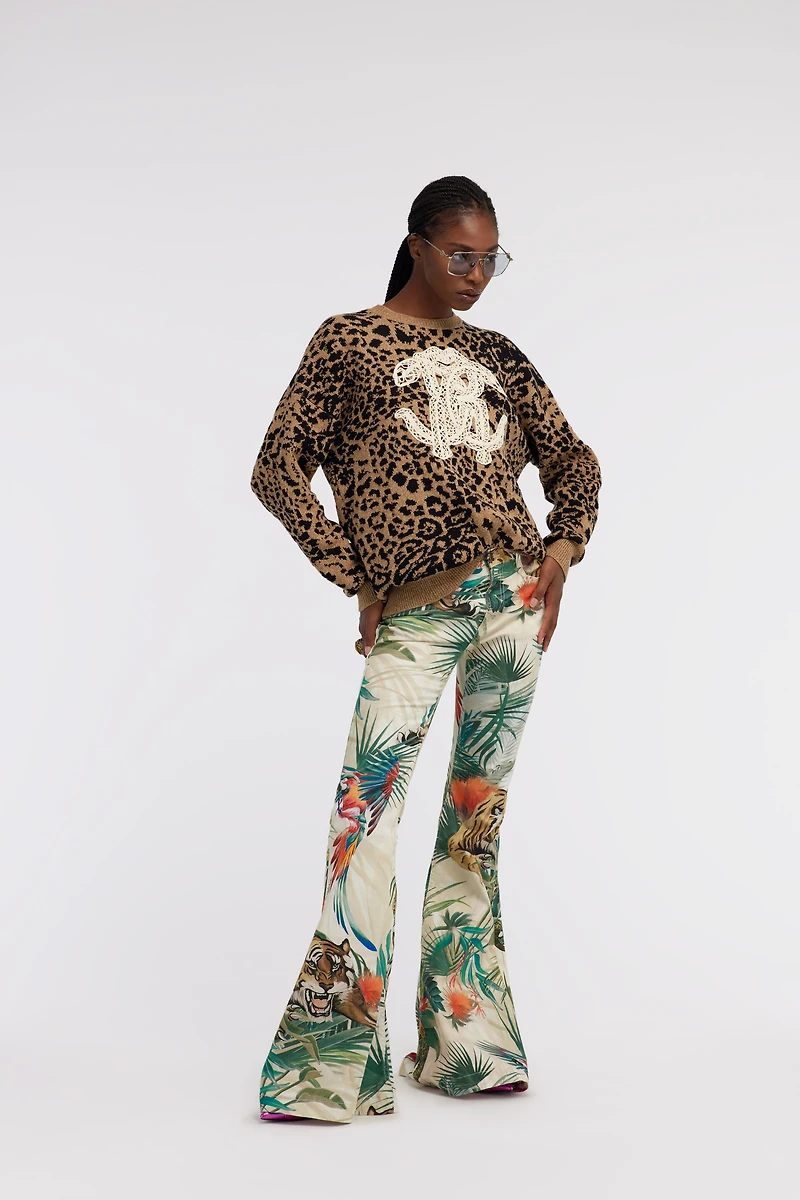 Sweater with Monogram RC and Jaguar Skin print