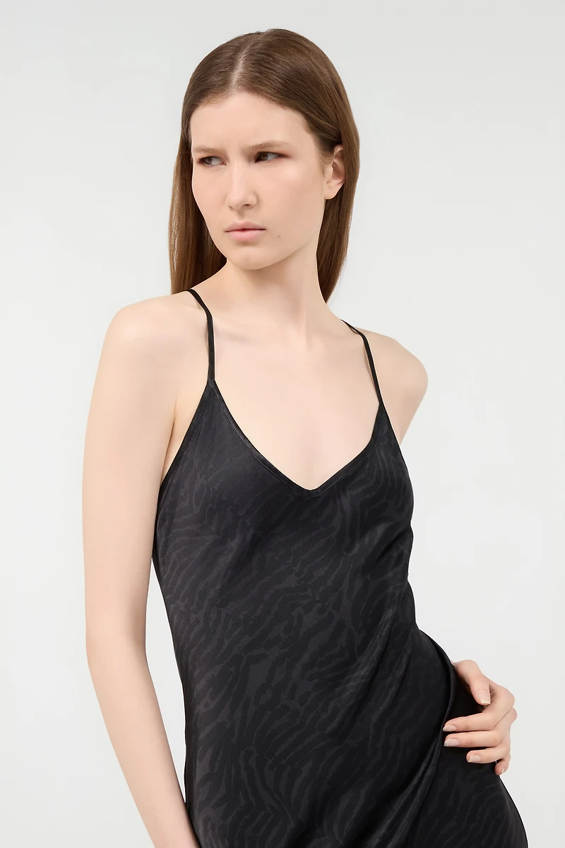 Silk Dress With Tiger Skin Pattern