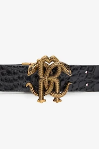 Reversible Belt With Mirror Snake Monogram