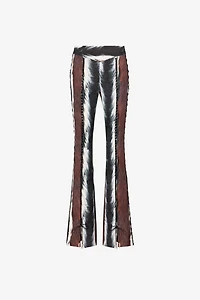 Animal-Print Lace-Up Trousers