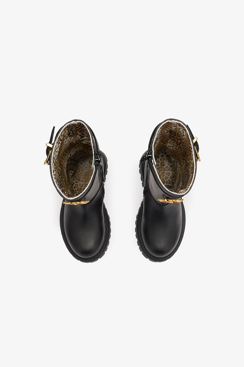 Combat Boots With Buckles And RC Monogram