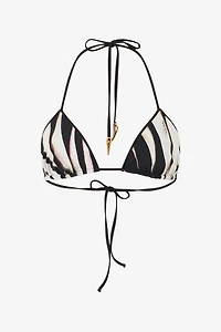 Bikini Top With Ray Of Pink Print