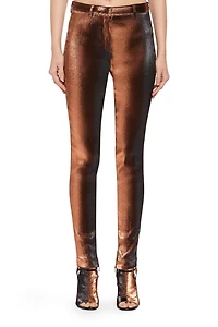 Metallic stretch lurex solid trousers