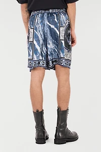 Short With Marble Print And Accents