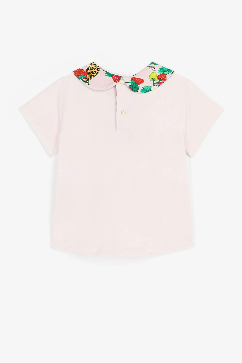 Butterfly And Strawberry-Embroidered Top