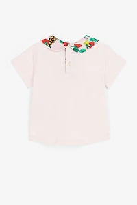 Butterfly And Strawberry-Embroidered Top