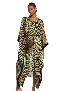 Zebra-Print Kaftan Dress