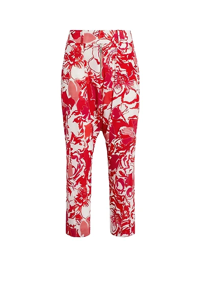 Hydrangea print cropped trousers