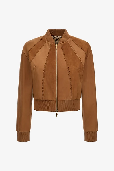 Leather bomber