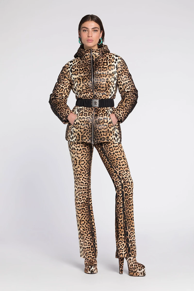 Jaguar-Print Padded Jacket