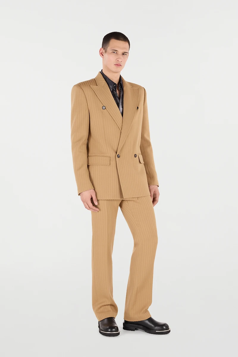 Striped Double-Breasted Jacket