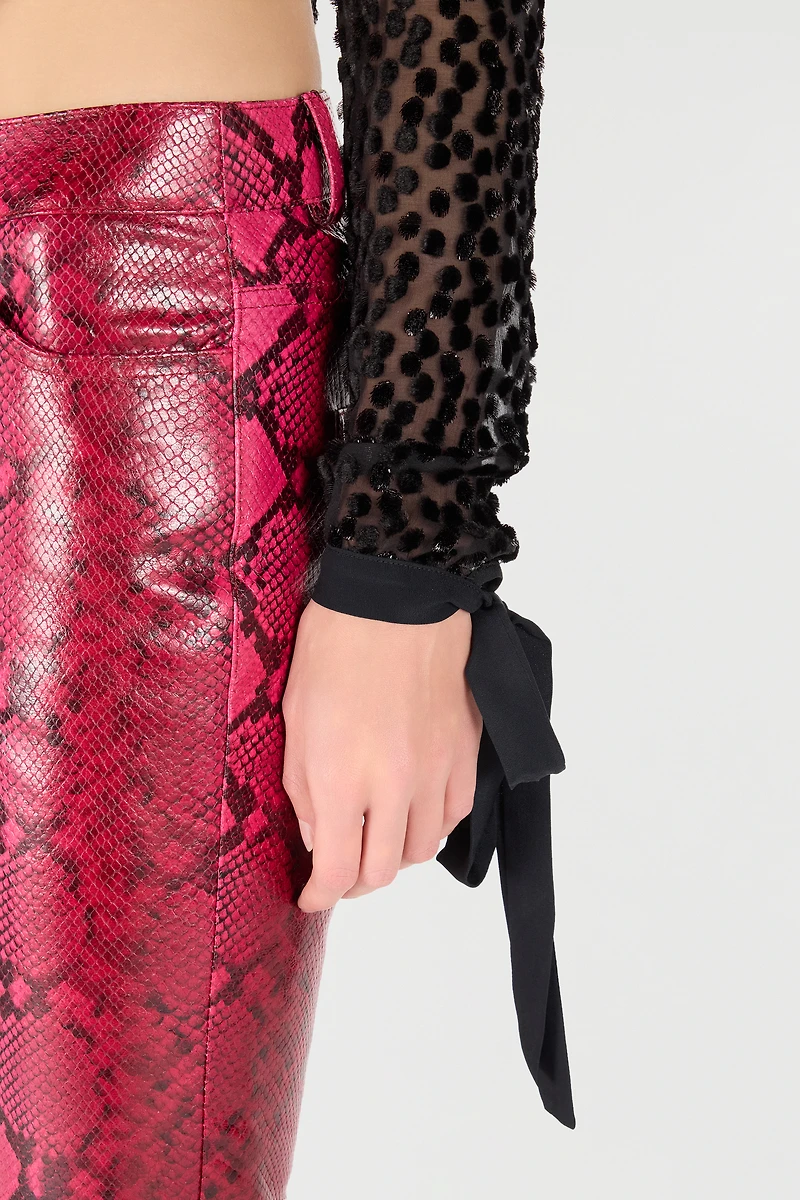 Polka-Dot Shirt-Style Bodysuit