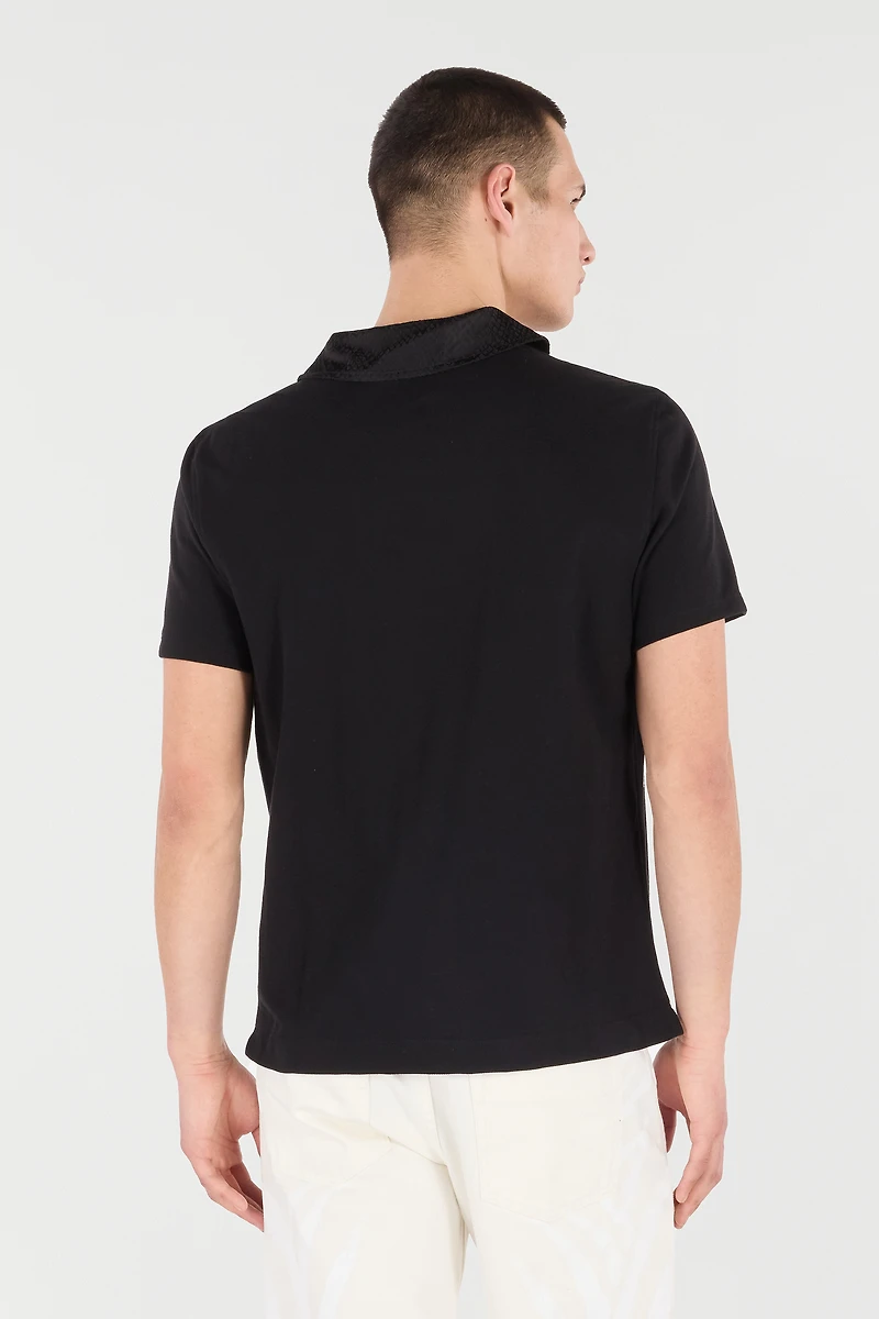 Polo With Snake Scale Embellishment