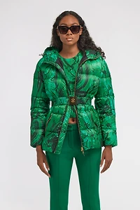 Malachite Print Puffer Jacket