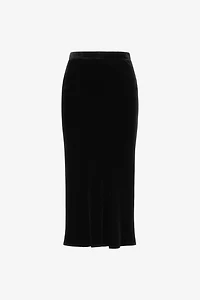 Velvet midi skirt