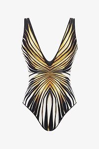 Ray Of Gold Print Swimsuit One-Piece